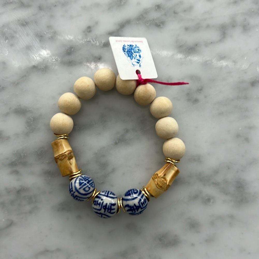 NWT Handmade Bead & Bamboo Bracelet
